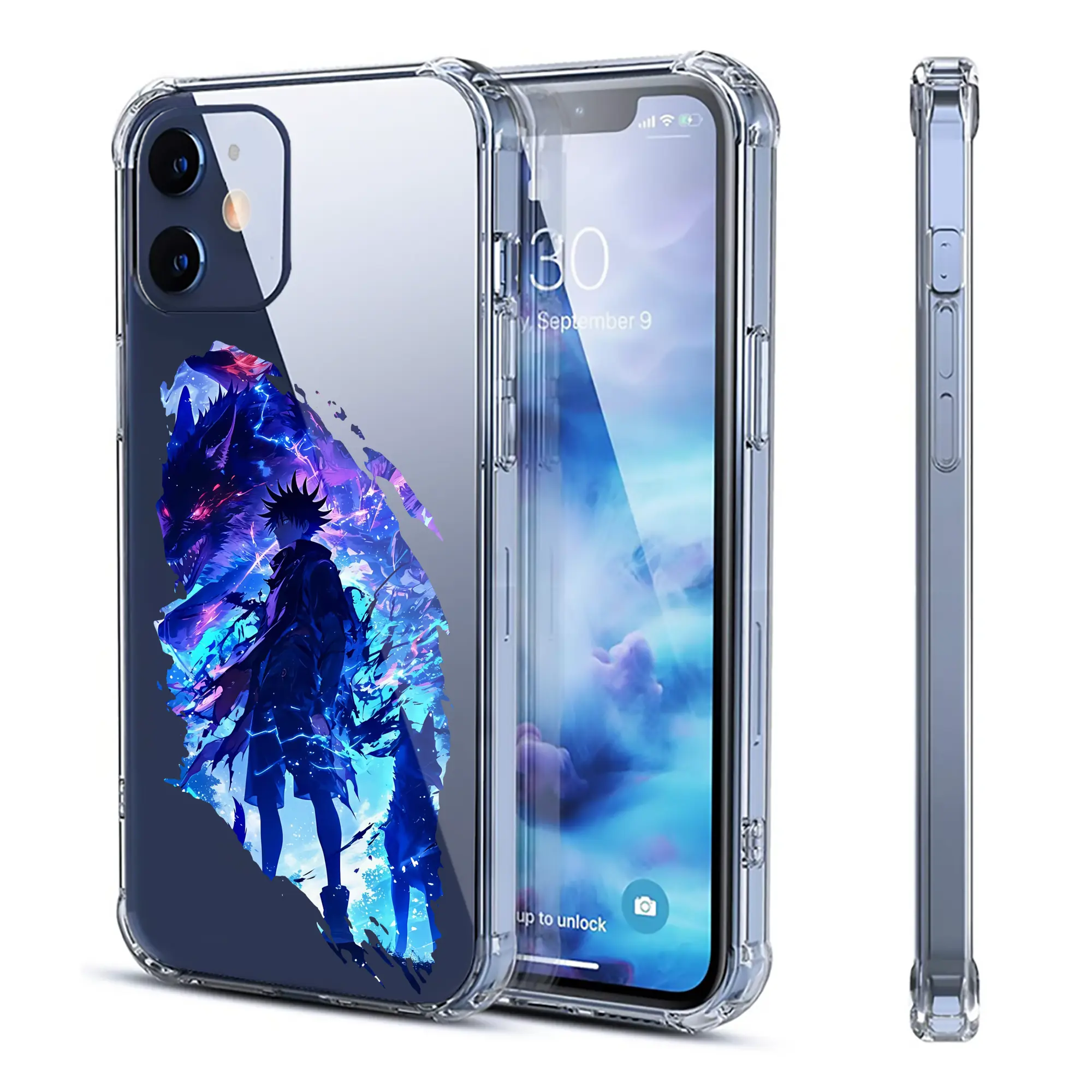 呪術廻戦 グッズ,伏黒 恵 - IPhone 12シリーズ対応 ・ 透明スマホケース ・ クリアソフトケース ・ TPU素材 ・ 耐衝撃 ・ 高密着 ・ 防汚 防指紋 ・ 簡単着脱